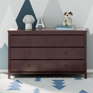 espresso 6 drawer dresser in nursery