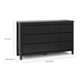 black 6 drawer dresser with dimensions