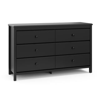 black 6 drawer dresser angled