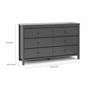 gray 6 drawer dresser with dimensions