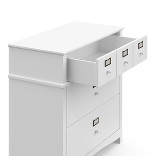 White 3 drawer chest with open drawer 