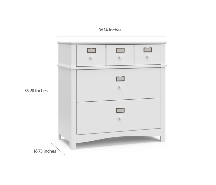 White 3 drawer chest with dimensions