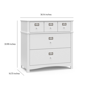 White 3 drawer chest with dimensions
