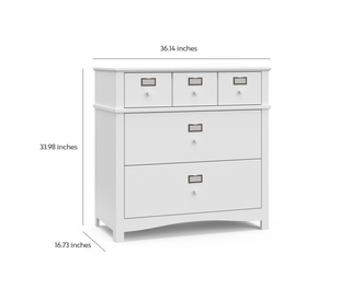 White 3 drawer chest with dimensions