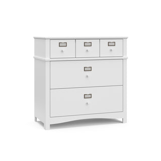 White 3 drawer chest angled