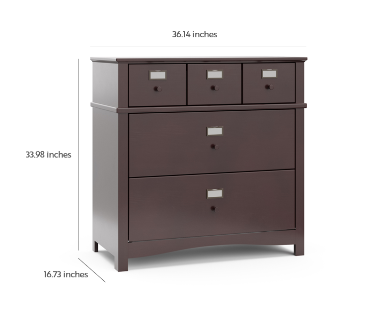 espresso 3 drawer chest with dimensions