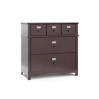 espresso 3 drawer chest angled