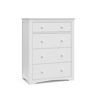 White 4 drawer chest angled