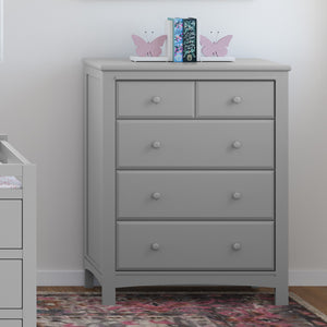 Pebble gray 4 drawer chest in nursery