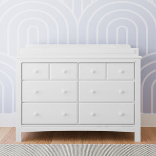 White 6 drawer dresser in nursery