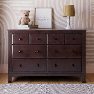 espresso 6 drawer dresser in nursery