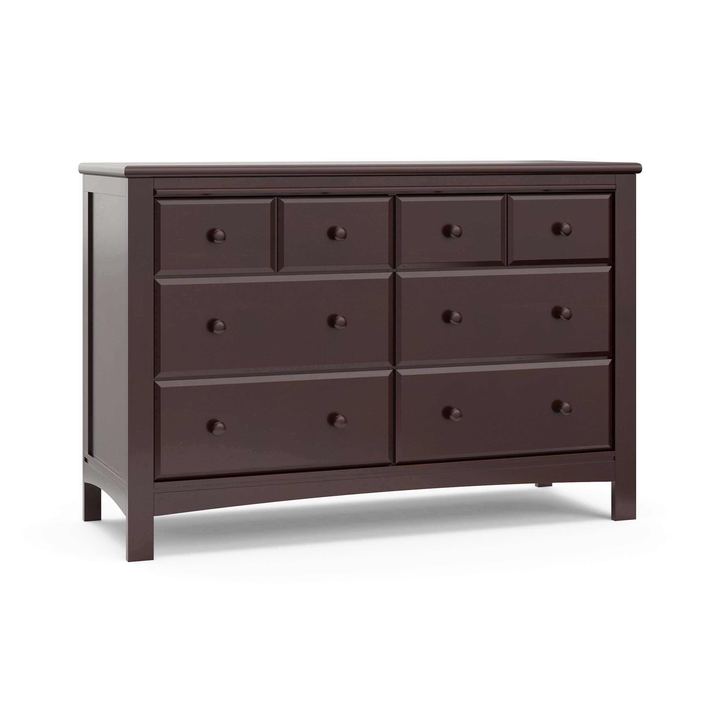 espresso 6 drawer dresser angled