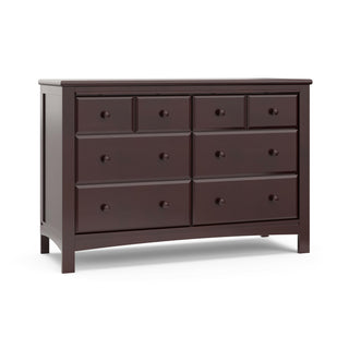 espresso 6 drawer dresser angled
