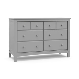 Pebble gray 6 drawer dresser angled