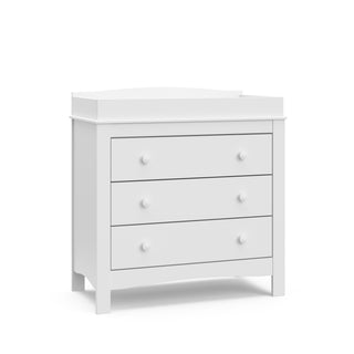 White 3 drawer chest angled