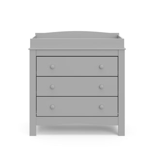 Front view of Pebble gray 3 drawer chest