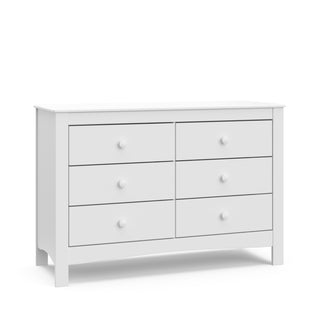 White 6 drawer dresser angled