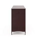 Side view of espresso 6 drawer dresser