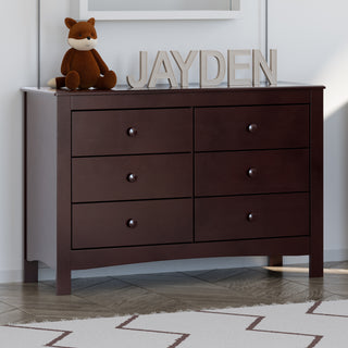 espresso 6 drawer dresser in nursery