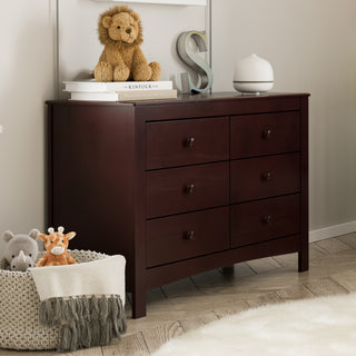 espresso 6 drawer dresser in nursery