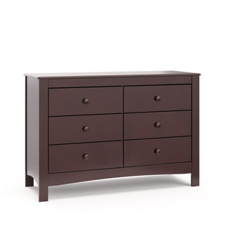 espresso 6 drawer dresser angled