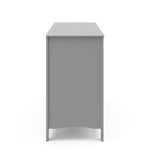 Side view of pebble gray 6 drawer dresser