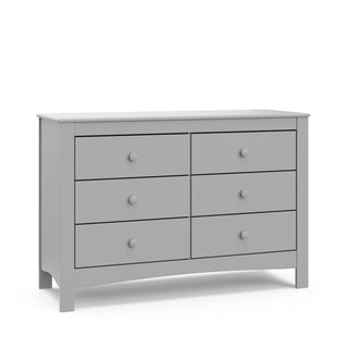 Pebble gray 6 drawer dresser angled