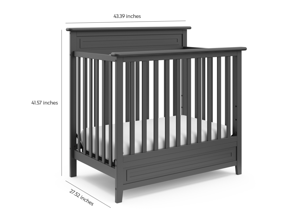 gray mini crib dimensions graphic 