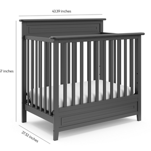 gray mini crib dimensions graphic 