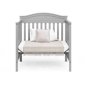 pebble gray crib in daybed conversion