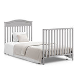 pebble gray crib in full-size bed with headboard and footboard conversion