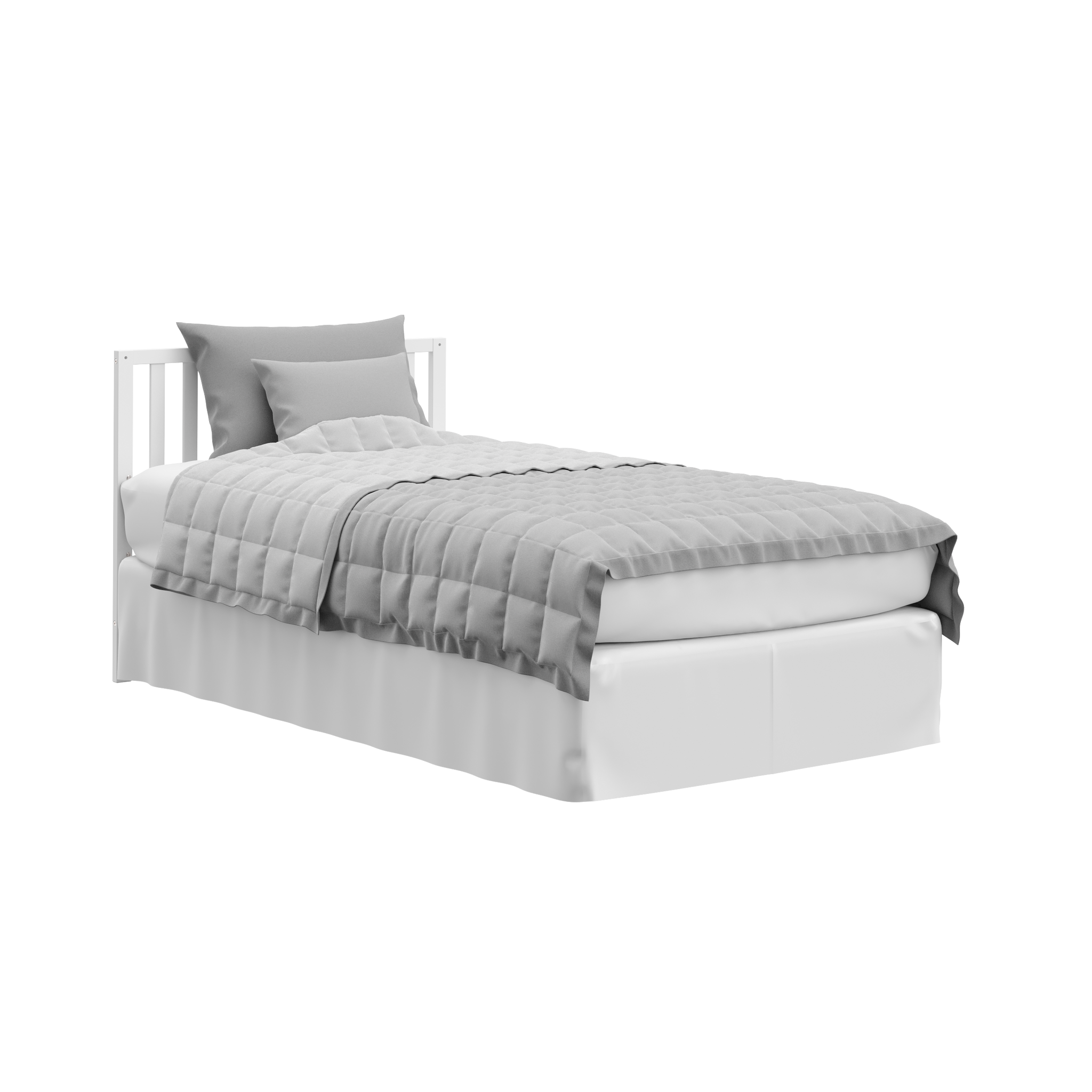 white crib in full-size bed conversion with headboard only