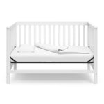 White crib in daybed conversion