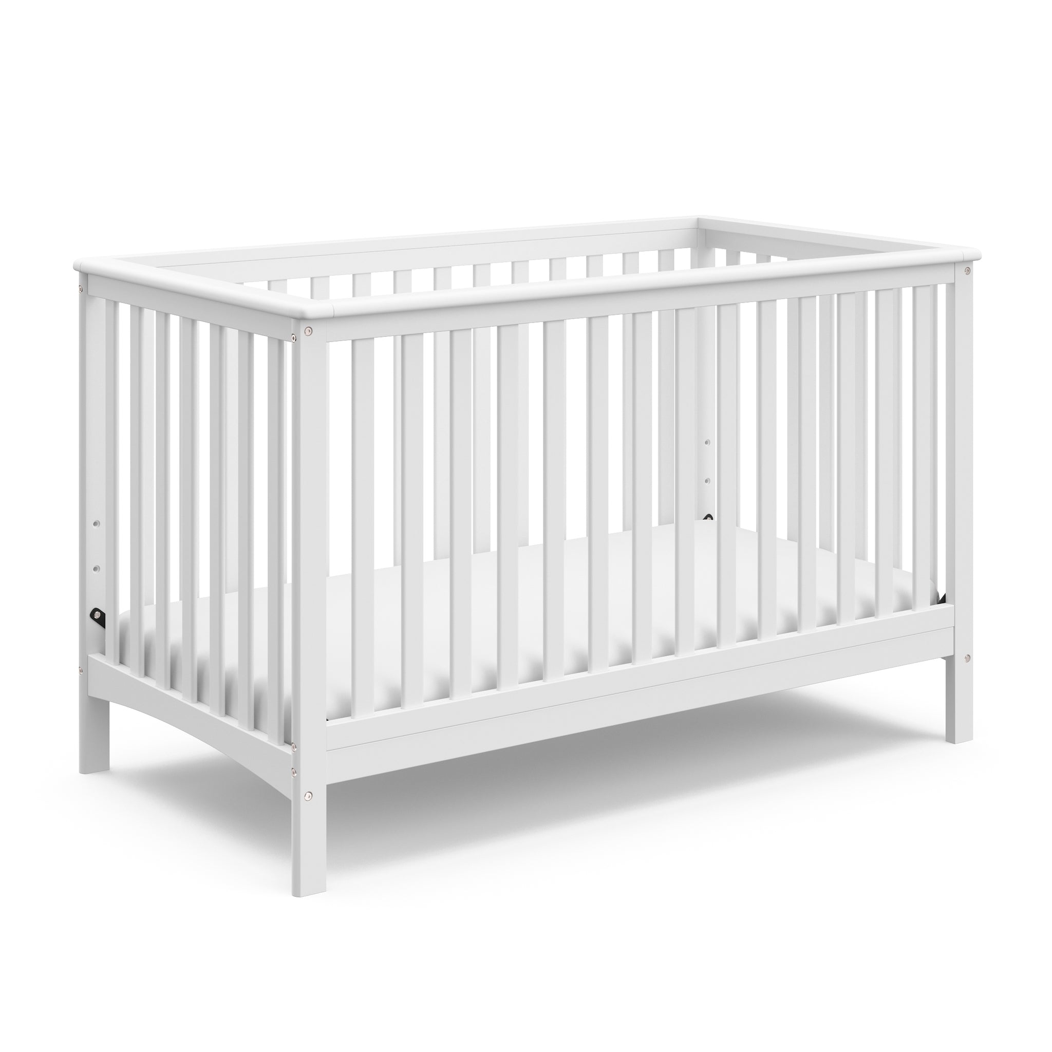 White crib angled