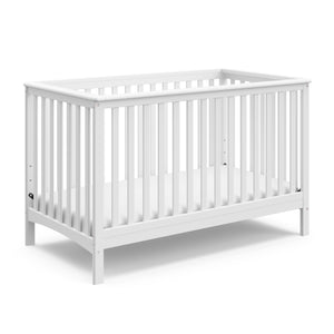 White crib angled