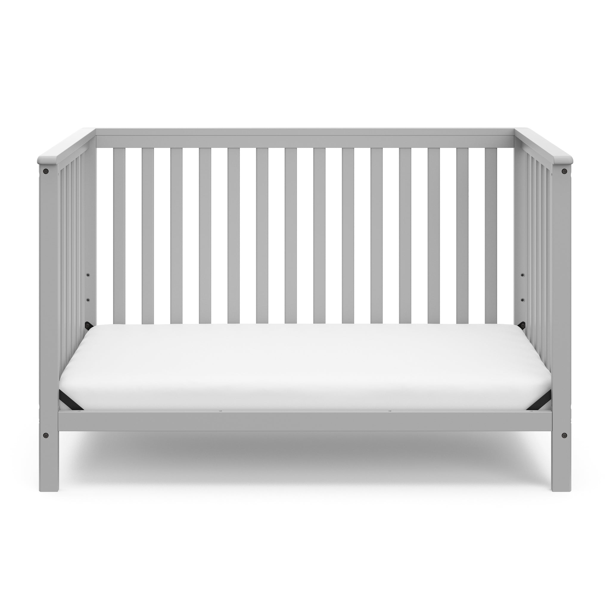 pebble gray crib in toddler bed conversion