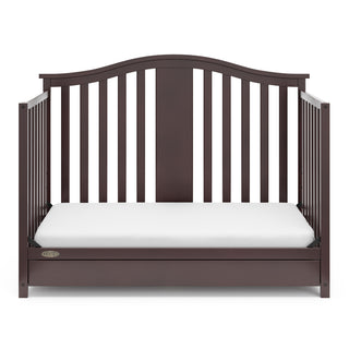 espresso crib with drawer in toddler bed conversion