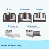 espresso crib with drawer conversions graphic