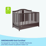GREENGUARD Gold Certified espresso crib with drawer