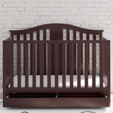 espresso crib with drawer in nursery