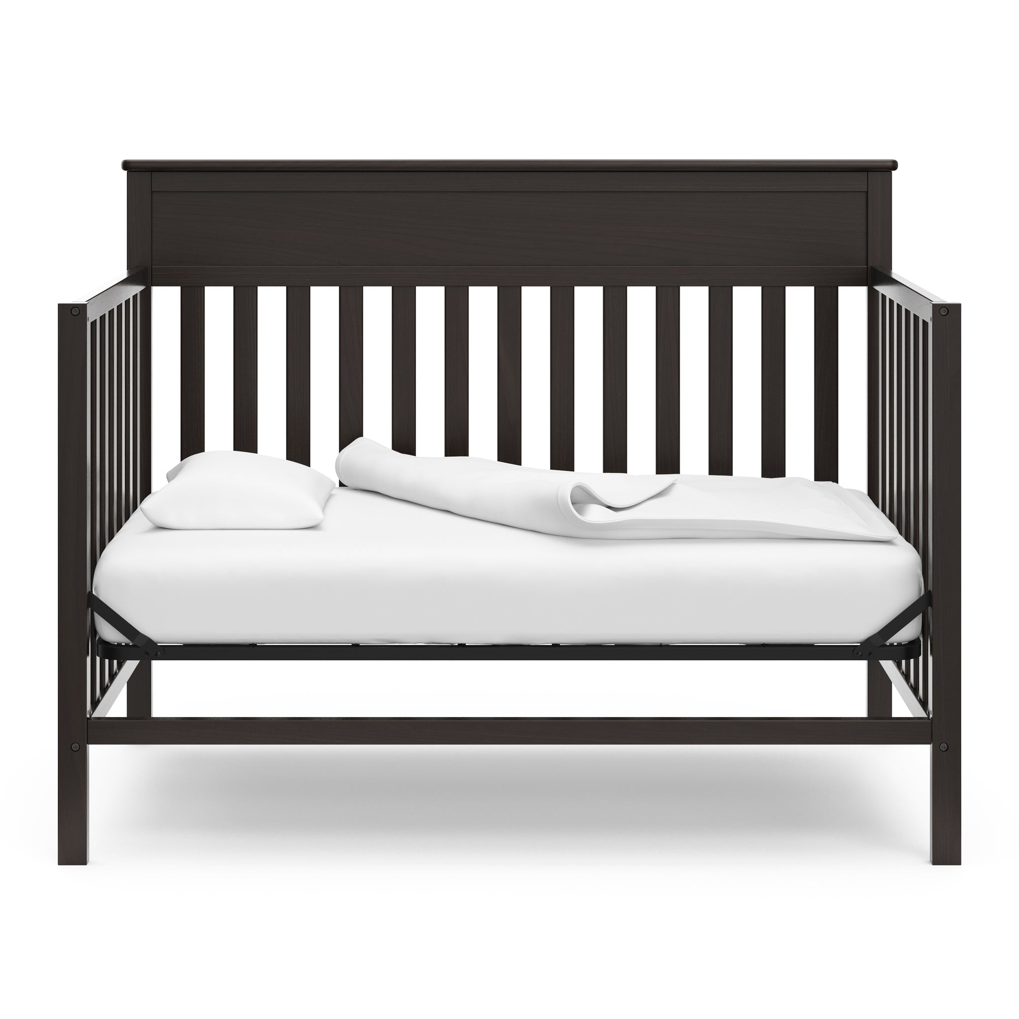 chocolate crib in daybed conversion