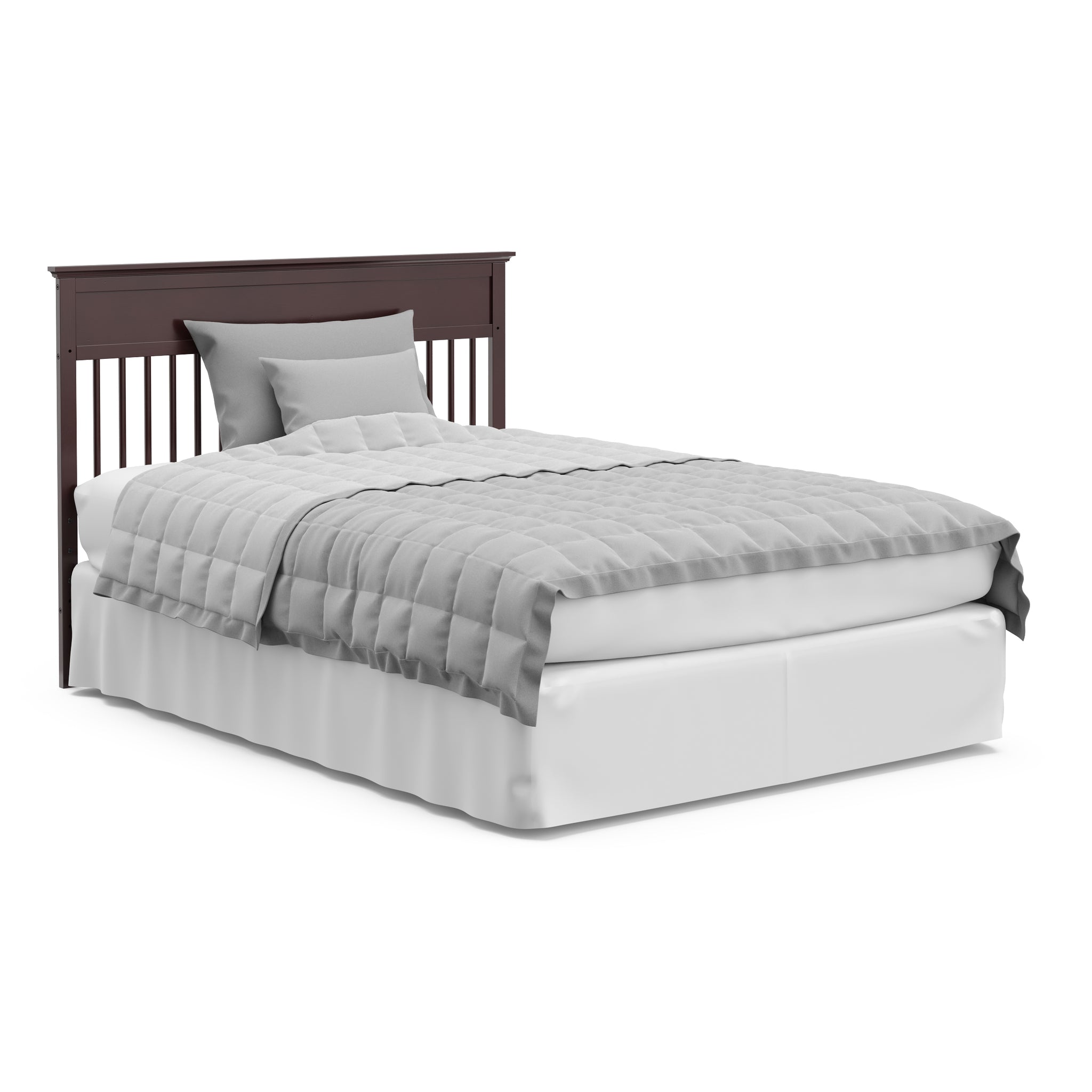 espresso crib in full-size bed with headboard conversion