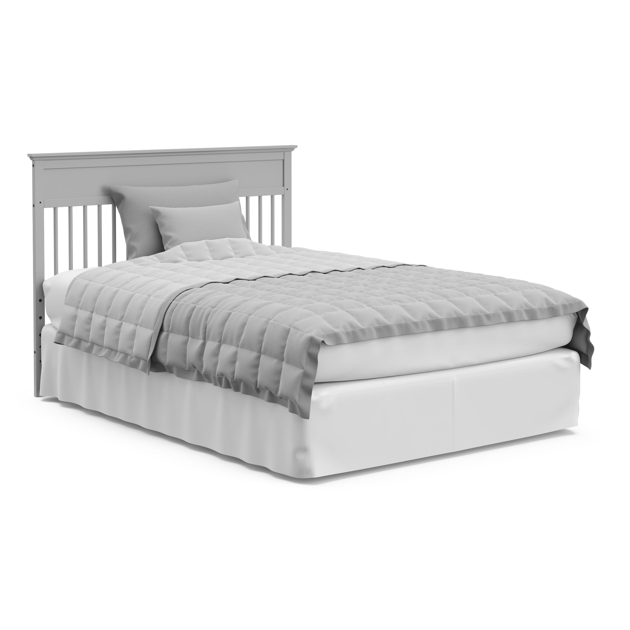pebble gray crib in full-size bed with headboard conversion