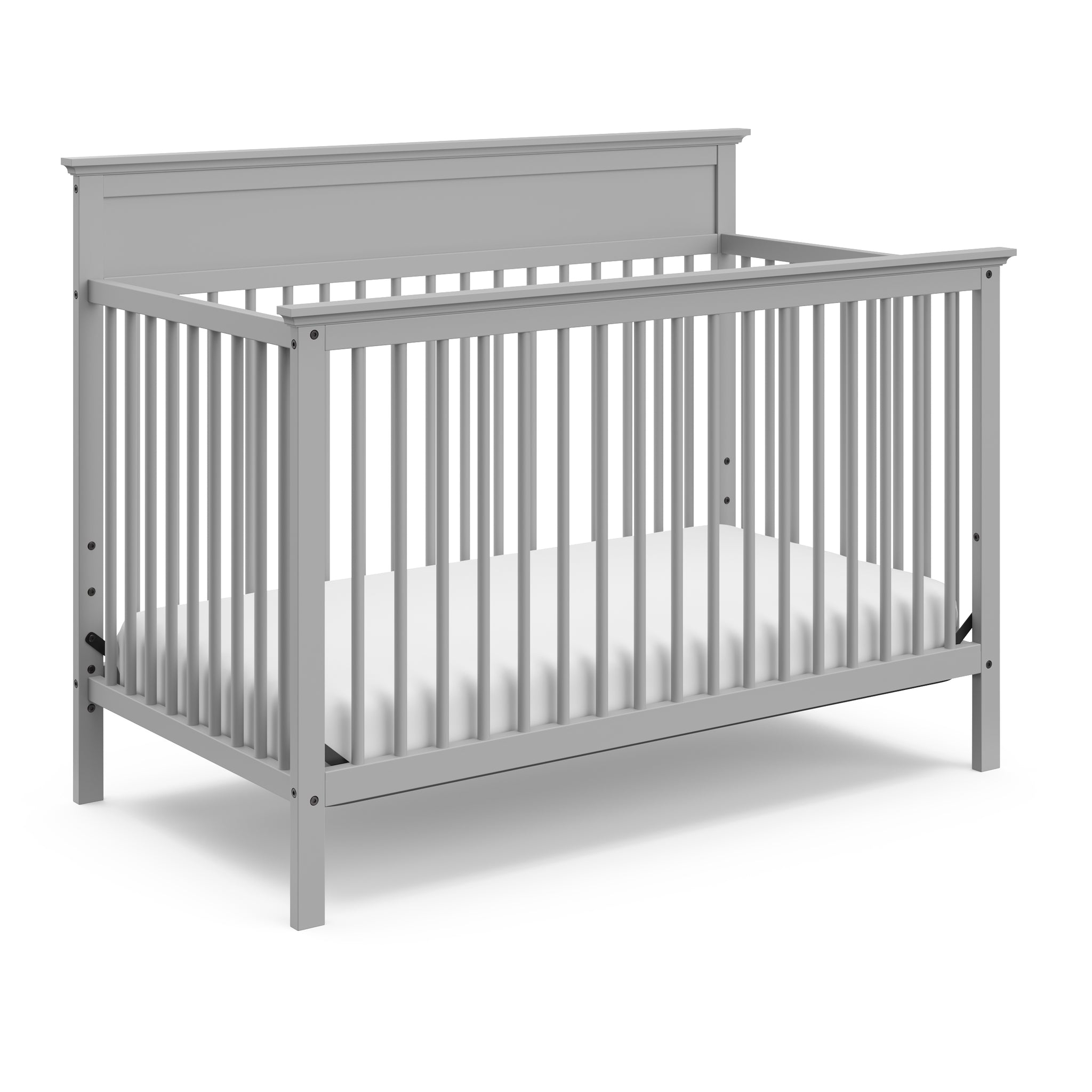 Pebble gray crib angled