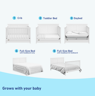 white crib with drawer's graphic conversions