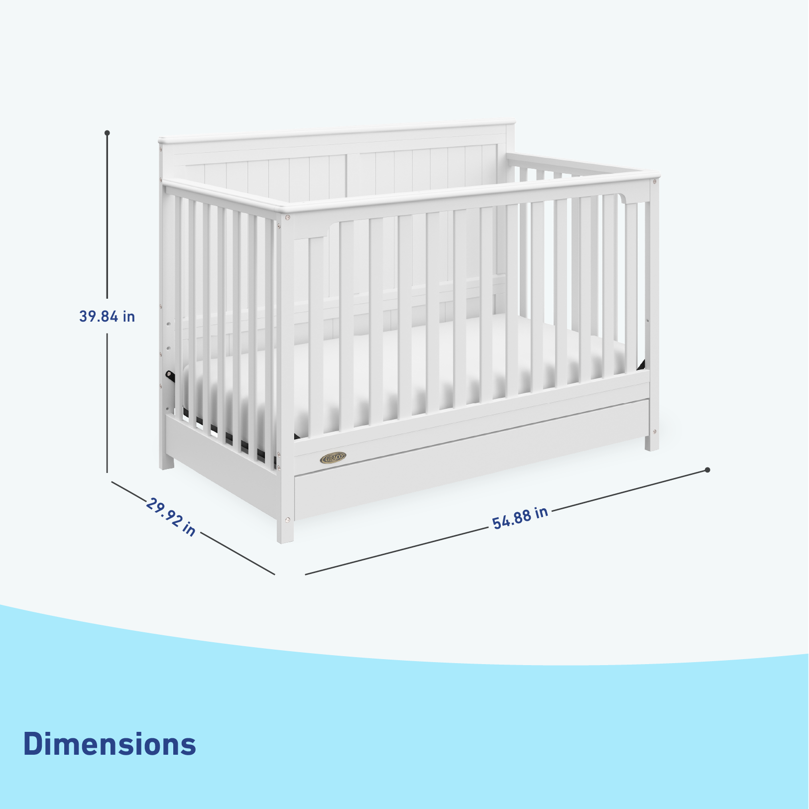 Graco® Hadley 5-in-1 Convertible Crib with Drawer.