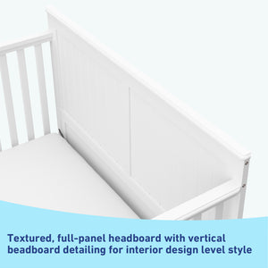 graphic of white crib's headboard