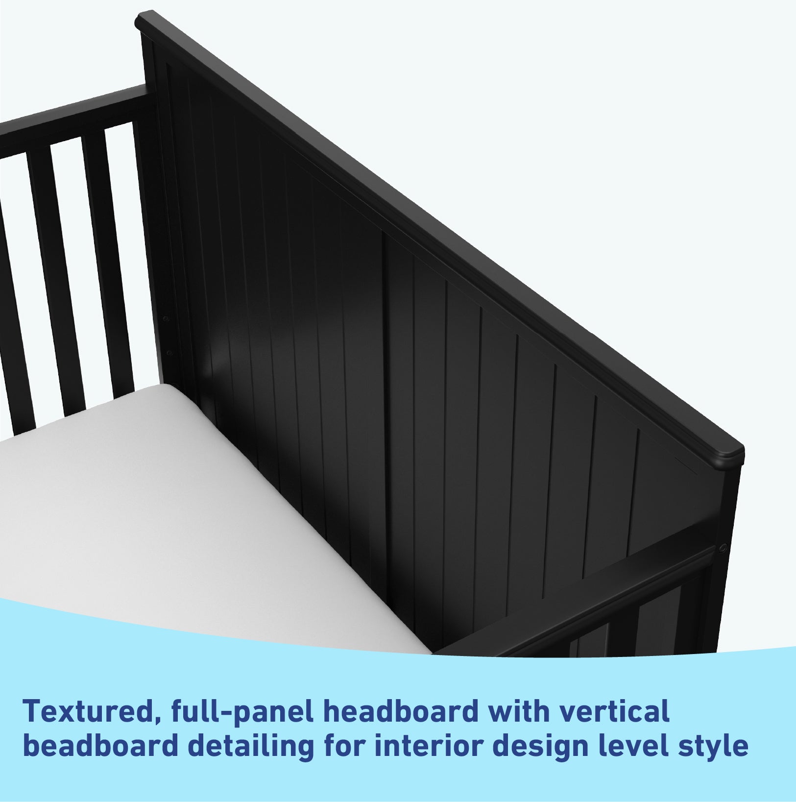 graphic of black crib's headboard