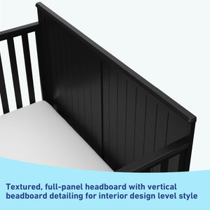 graphic of black crib's headboard