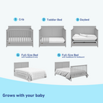 pebble gray crib with drawer's graphic conversions